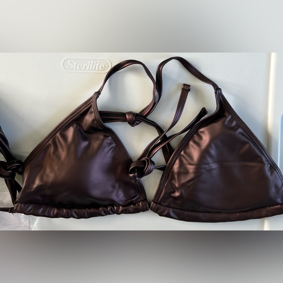 Chic Plum Halter Side Tie Scrunch Bikini Set - Picture 2 of 13